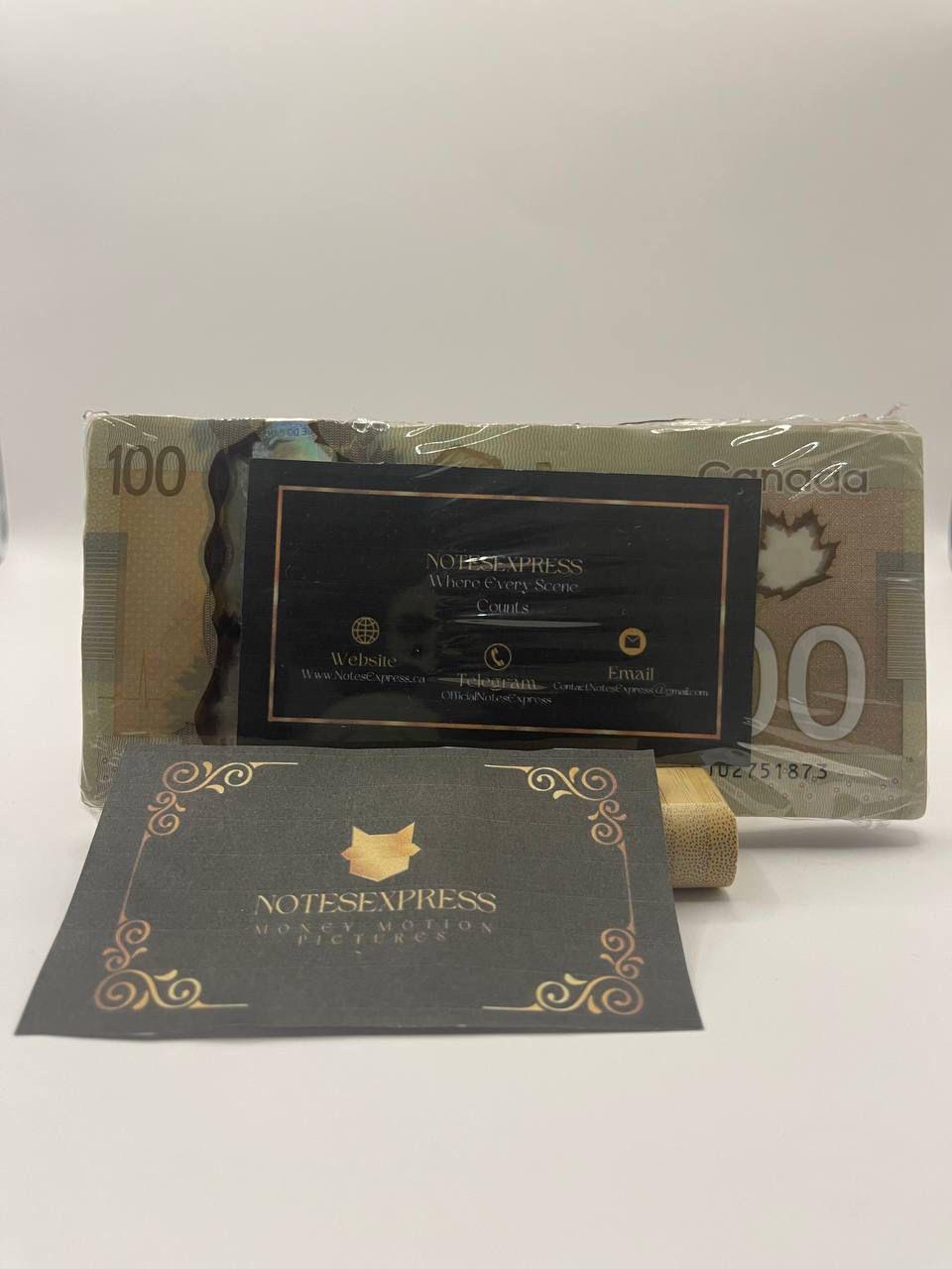 Canadian Prop Money, 100 x $100 Canadian Dollar Notes