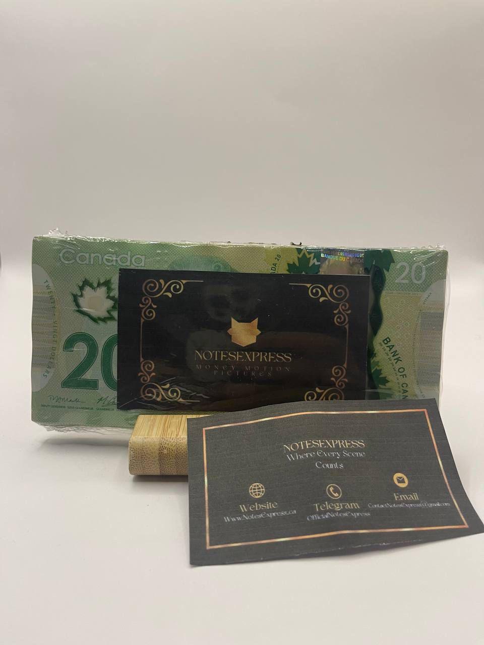 Canadian Prop Money, 100 x $20 Canadian Dollar Notes
