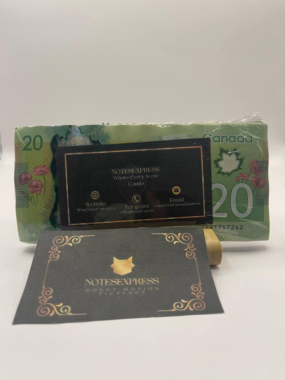 Canadian Prop Money, 100 x $20 Canadian Dollar Notes