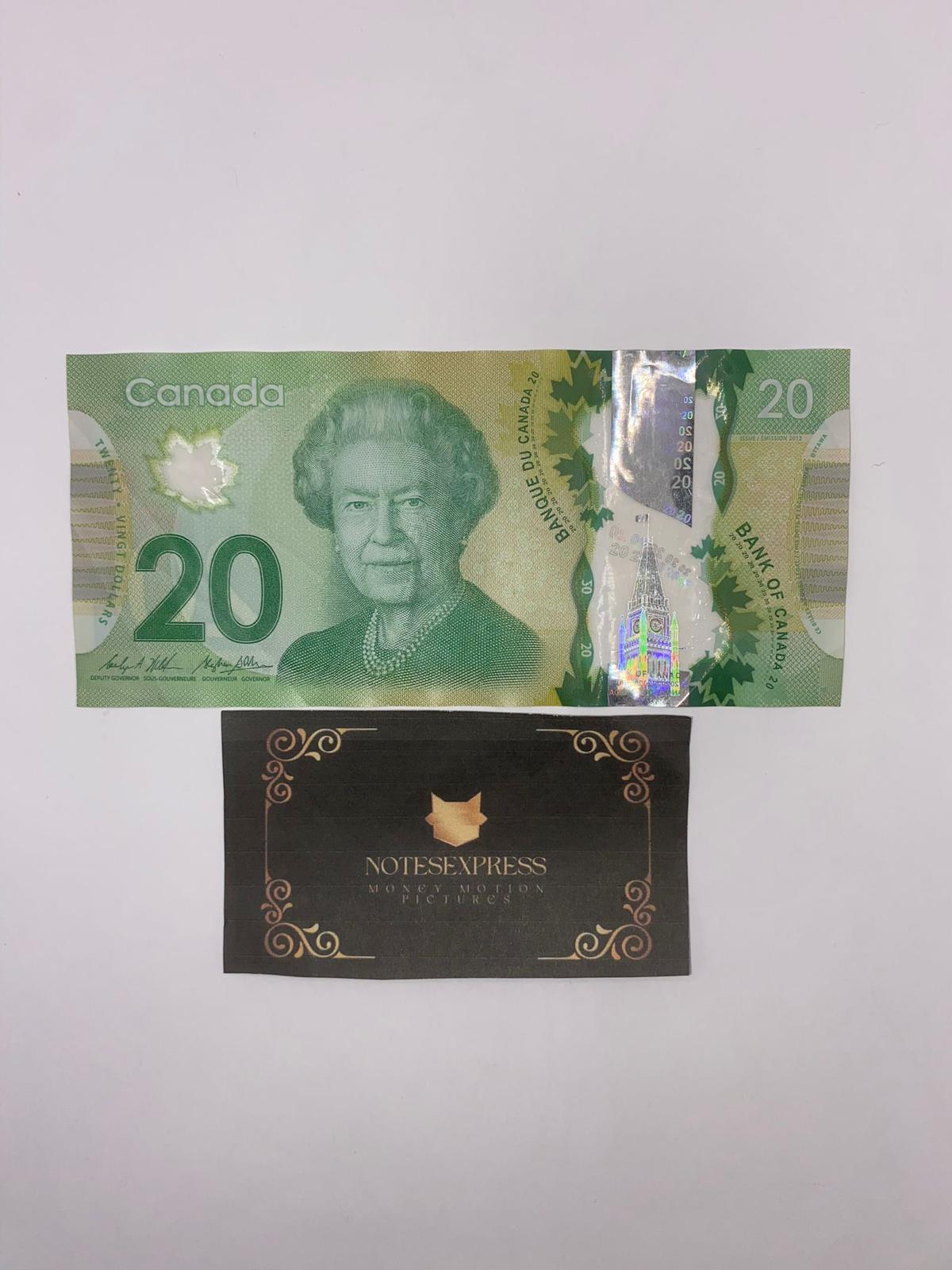Canadian Prop Money, 100 x $20 Canadian Dollar Notes